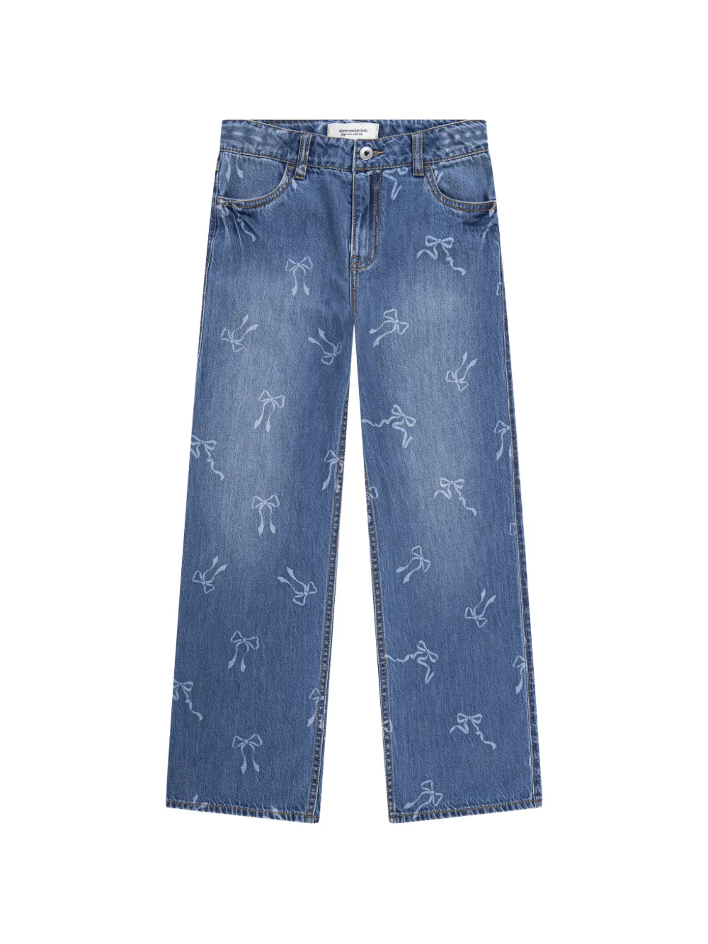 ABERCROMBIE FITCH KIDS bow-print wide-leg jeans - Blu