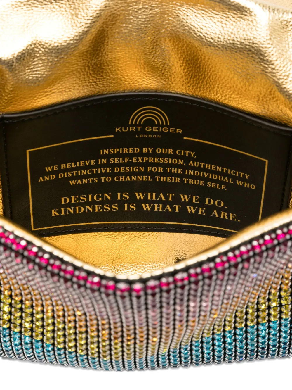 Kurt Geiger London Schoudertas verfraaid met stras en ketting Roze