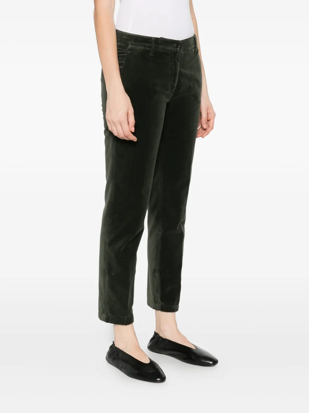 Aspesi Belt-loop Trousers In Green