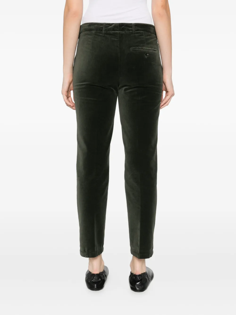 ASPESI Broek met riemlussen Groen