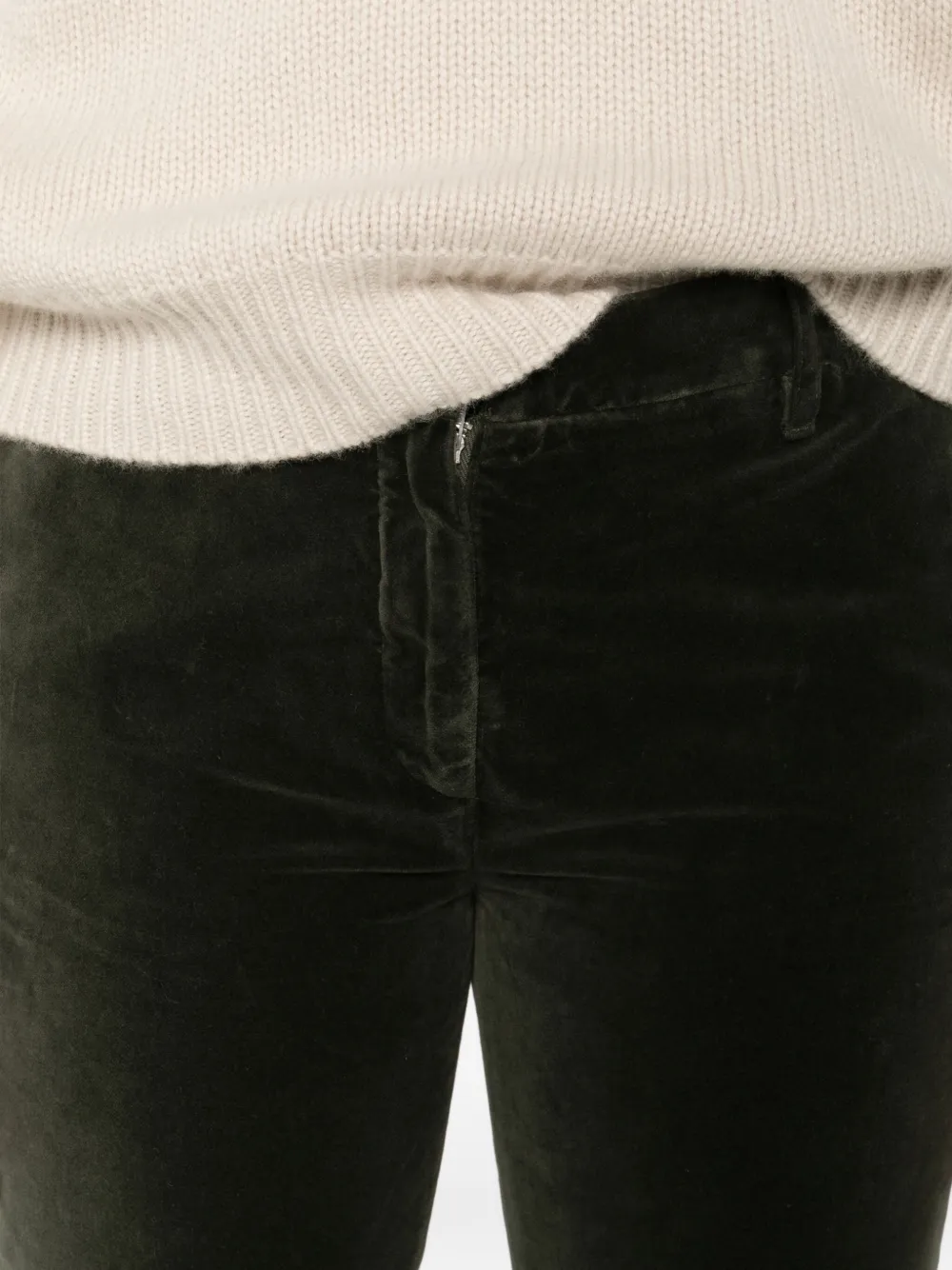 ASPESI Broek met riemlussen Groen