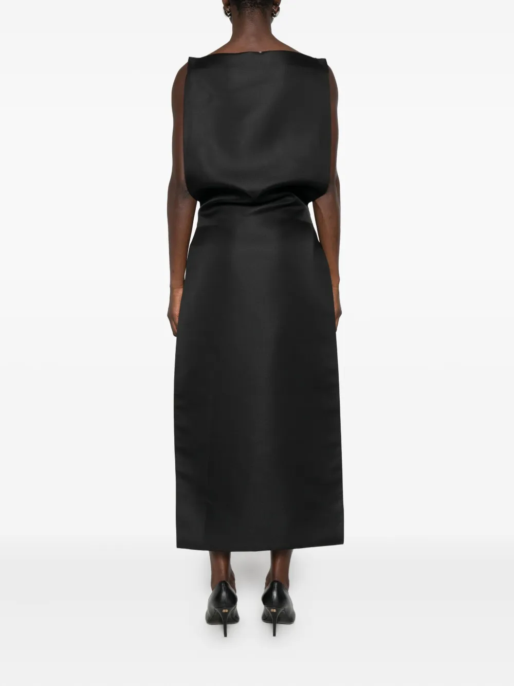 Sportmax Square-neck Long Dress In Black
