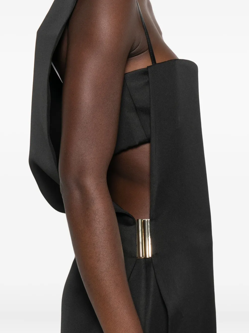 Sportmax Square-neck Long Dress In Black