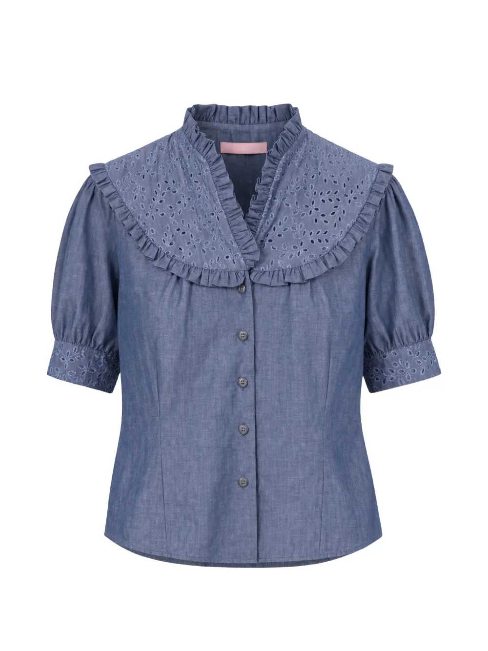 Kristina Ti ruffled broderie-anglaise shirt - Blue