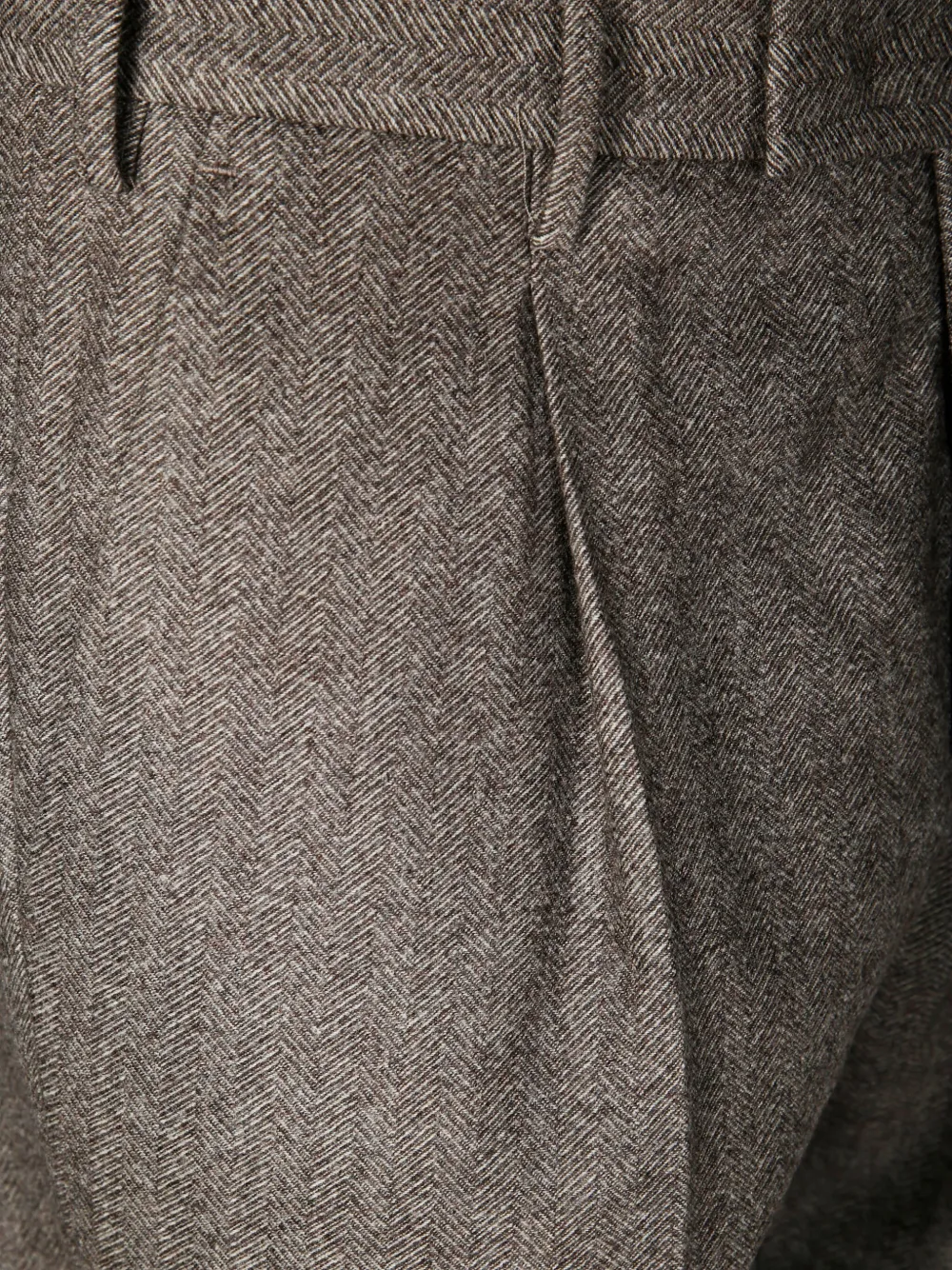 PT Torino Plooibroek met visgraatpatroon Grijs