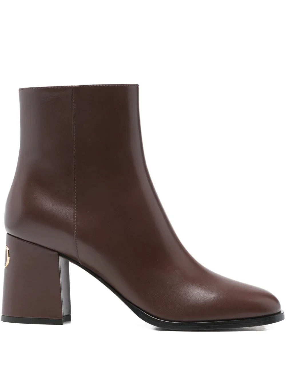 Valentino Garavani logo heel ankle boots - Marrone