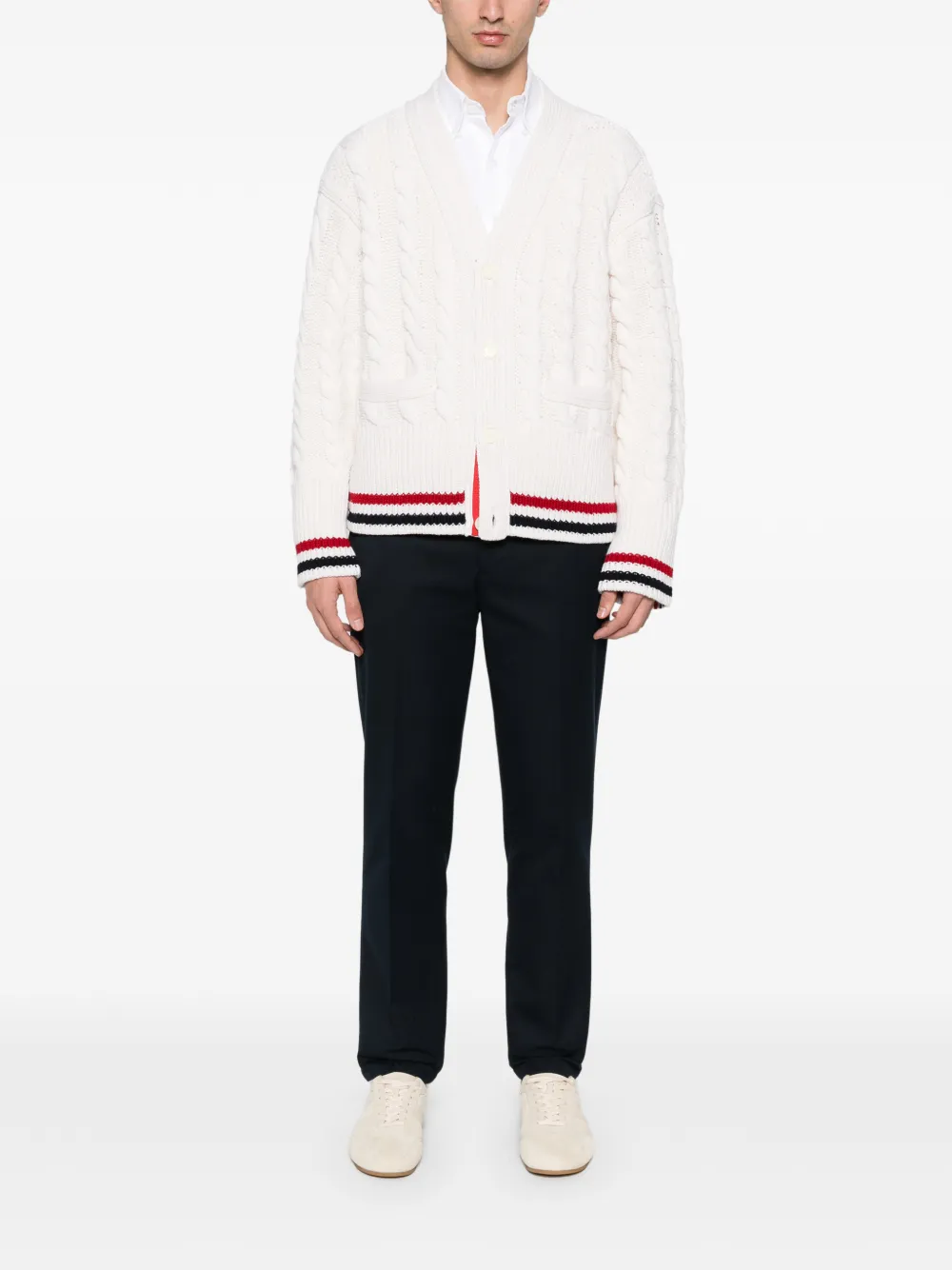 Thom Browne Cable Knit wool cardigan | Cardigans | Image 2
