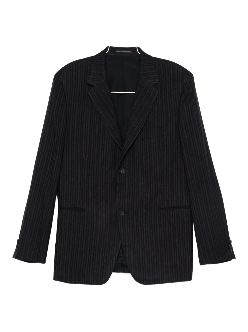 Yohji Yamamoto striped single-breasted blazer | Black | Image 1