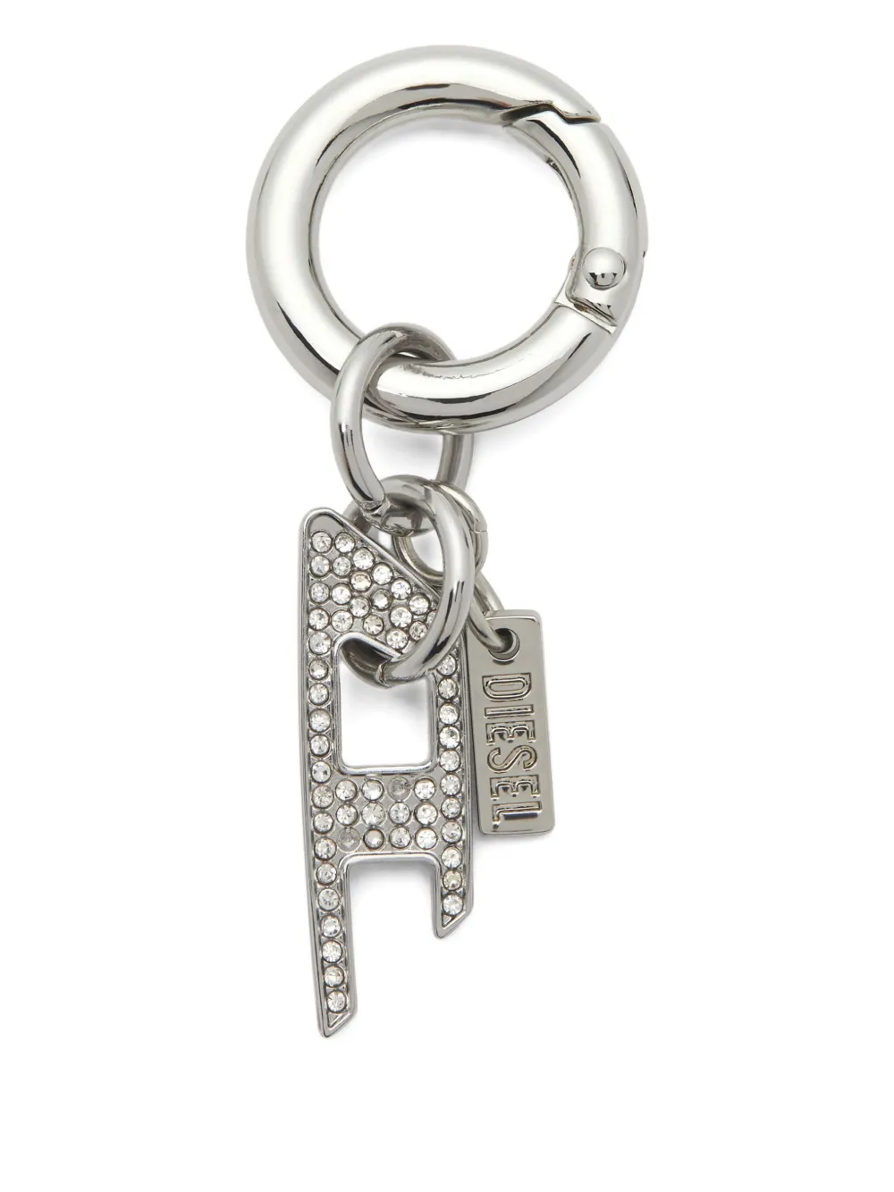 Diesel rhinestone charm-d keyring | Silver | Image 1