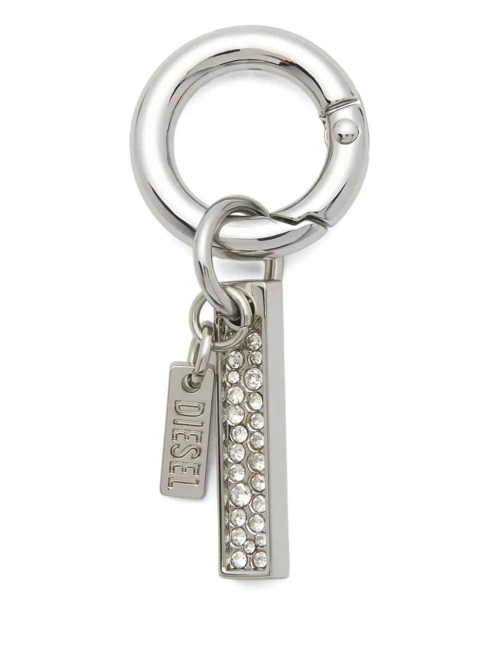 Diesel rhinestone charm-i keyring | Silver | Image 1