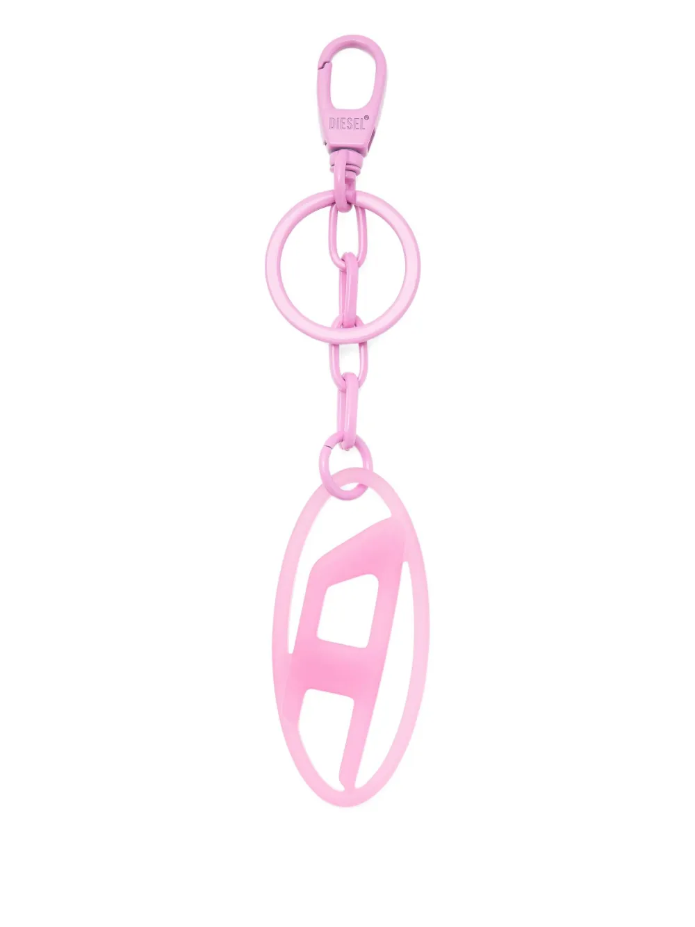 Diesel Oval D Charm Keyring In Brown