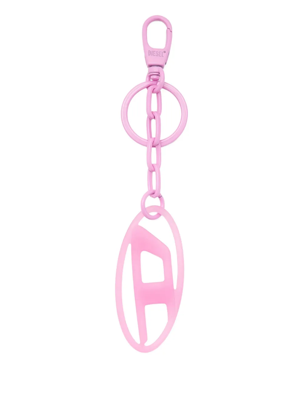 Diesel Oval D Charm Keyring In Brown