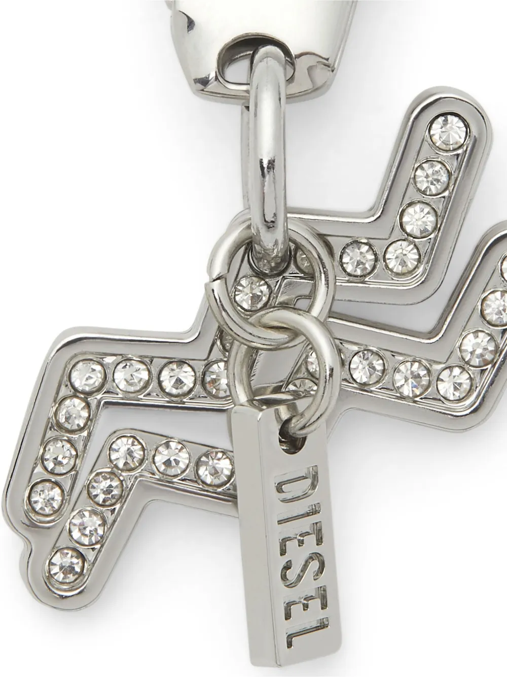 Diesel Aquarius Crystal Charm Keyring In Metallic