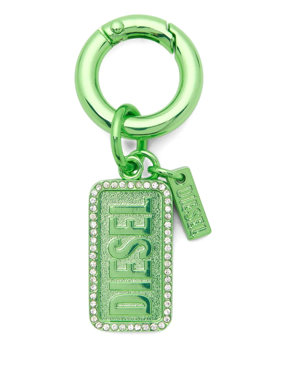 Diesel rhinestone charm keyring | Green | Image 1