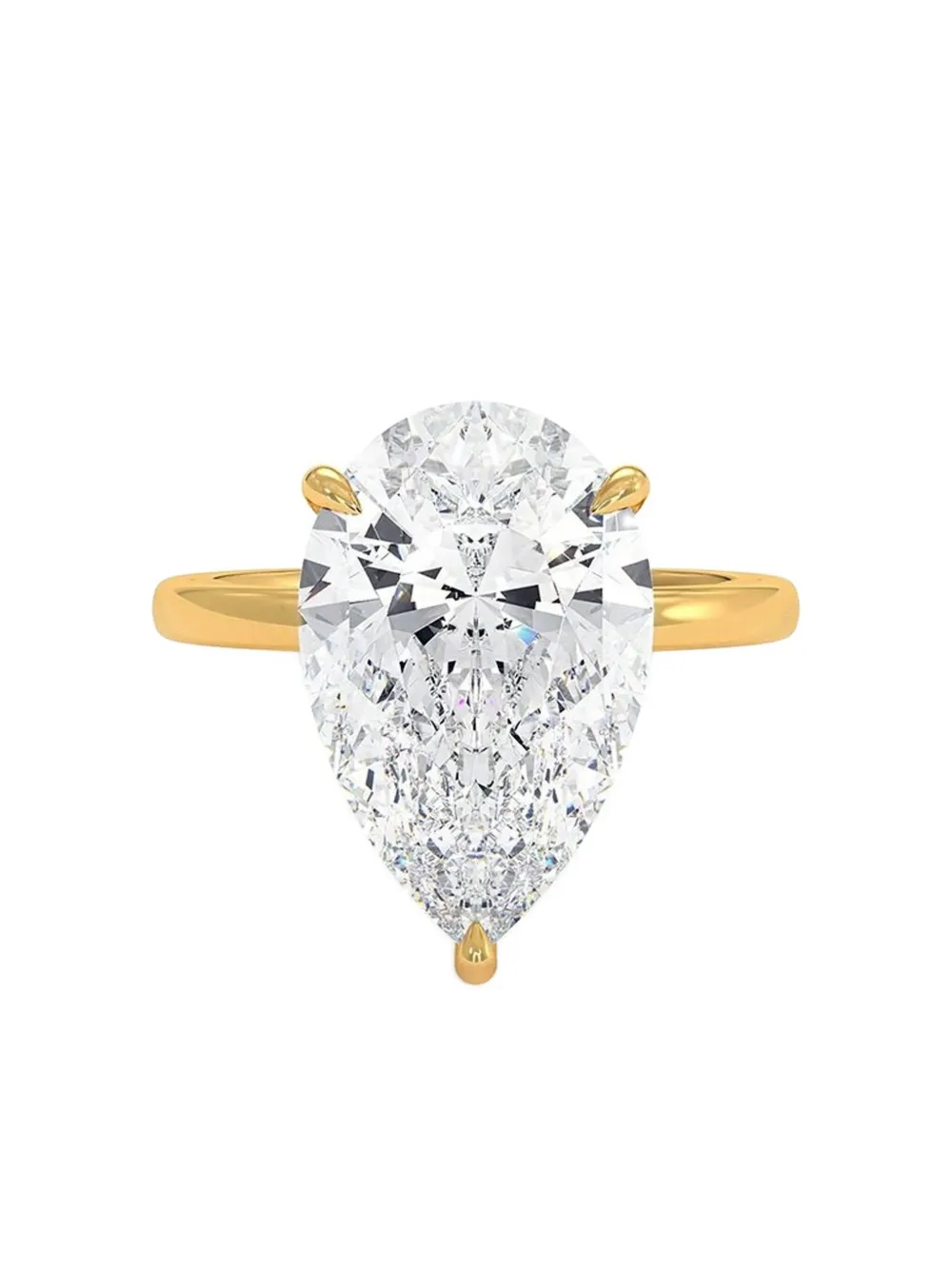 Tilla 14k Yellow Gold Pear Lab Grown Diamond Ring In Gold