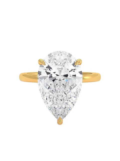 Tilla 14K yellow gold pear lab grown diamond ring
