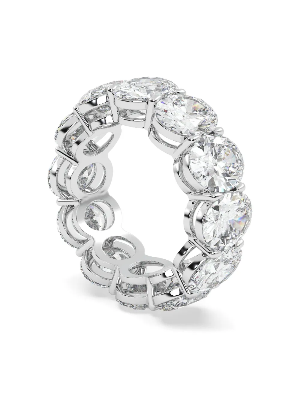 Tilla 14k White Gold Oval Lab Grown Diamond Ring In Silver