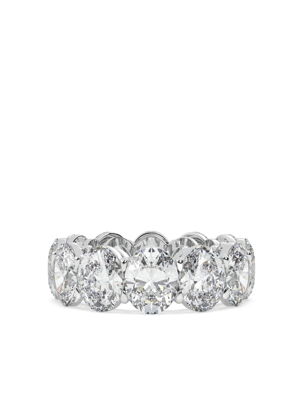Tilla 14k White Gold Oval Lab Grown Diamond Ring In Silver
