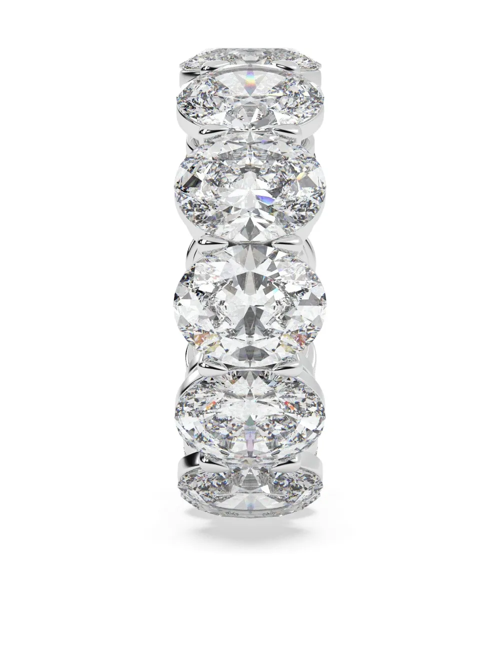 Tilla 14k White Gold Oval Lab Grown Diamond Ring In Silver