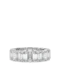 Tilla 14K white gold emerald lab grown diamond wedding band ring - Silver