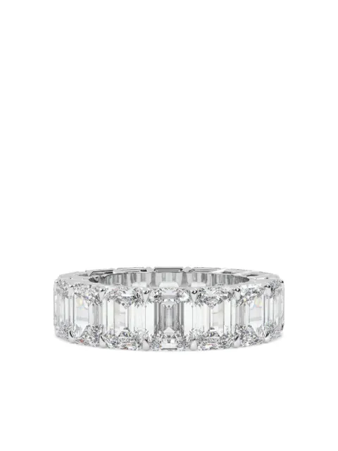 Tilla 14K white gold emerald lab grown diamond wedding band ring