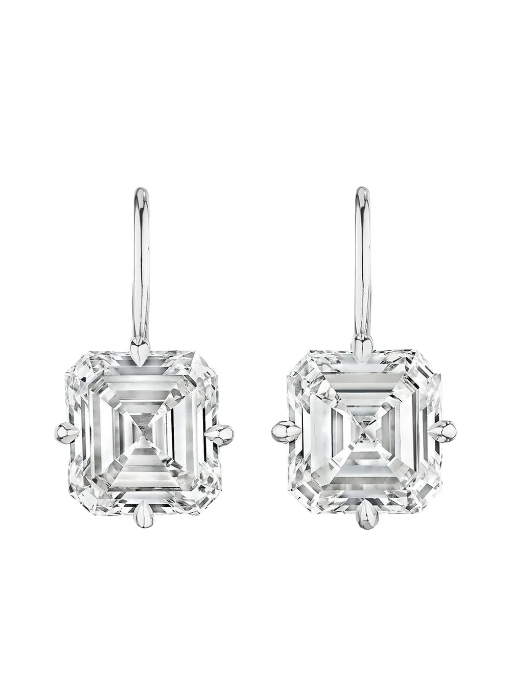 Tilla 14k White Gold Lab-grown Diamond Drop Earrings In Metallic