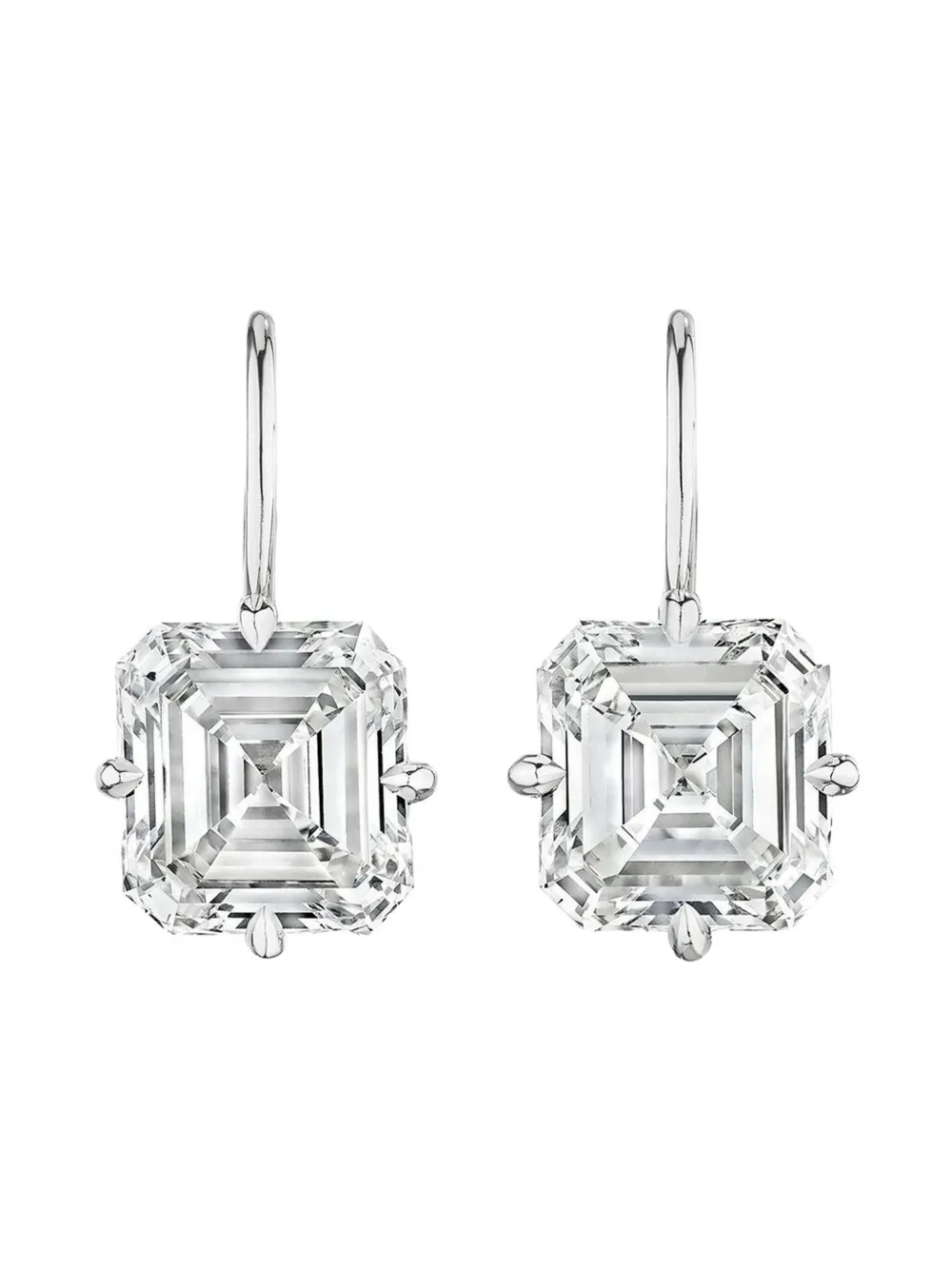 Tilla 14k White Gold Lab-grown Diamond Drop Earrings In Metallic