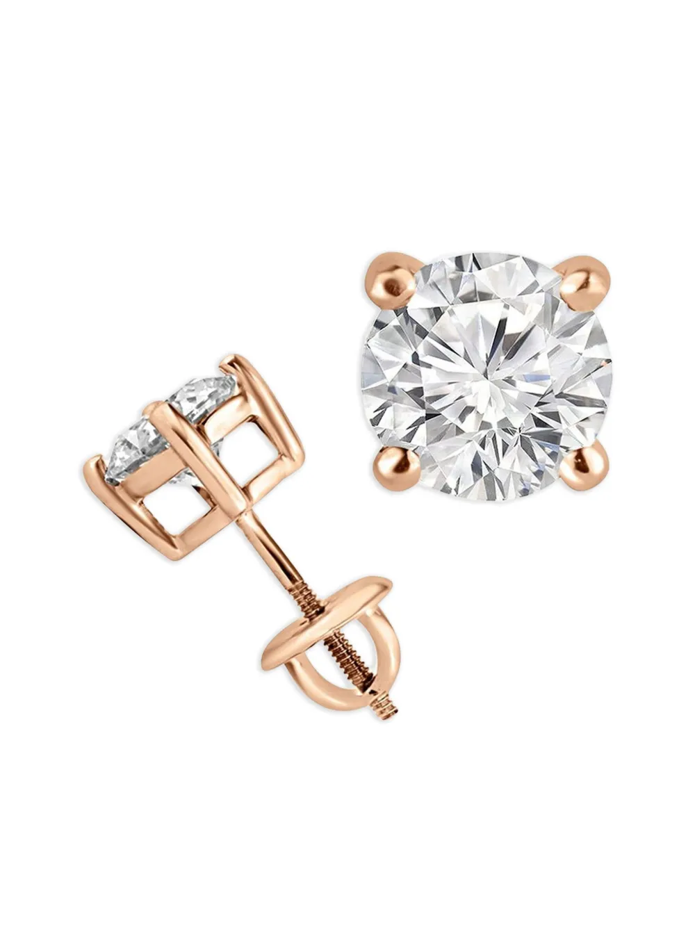 Tilla 14K rose gold diamond stud earrings | Image 2