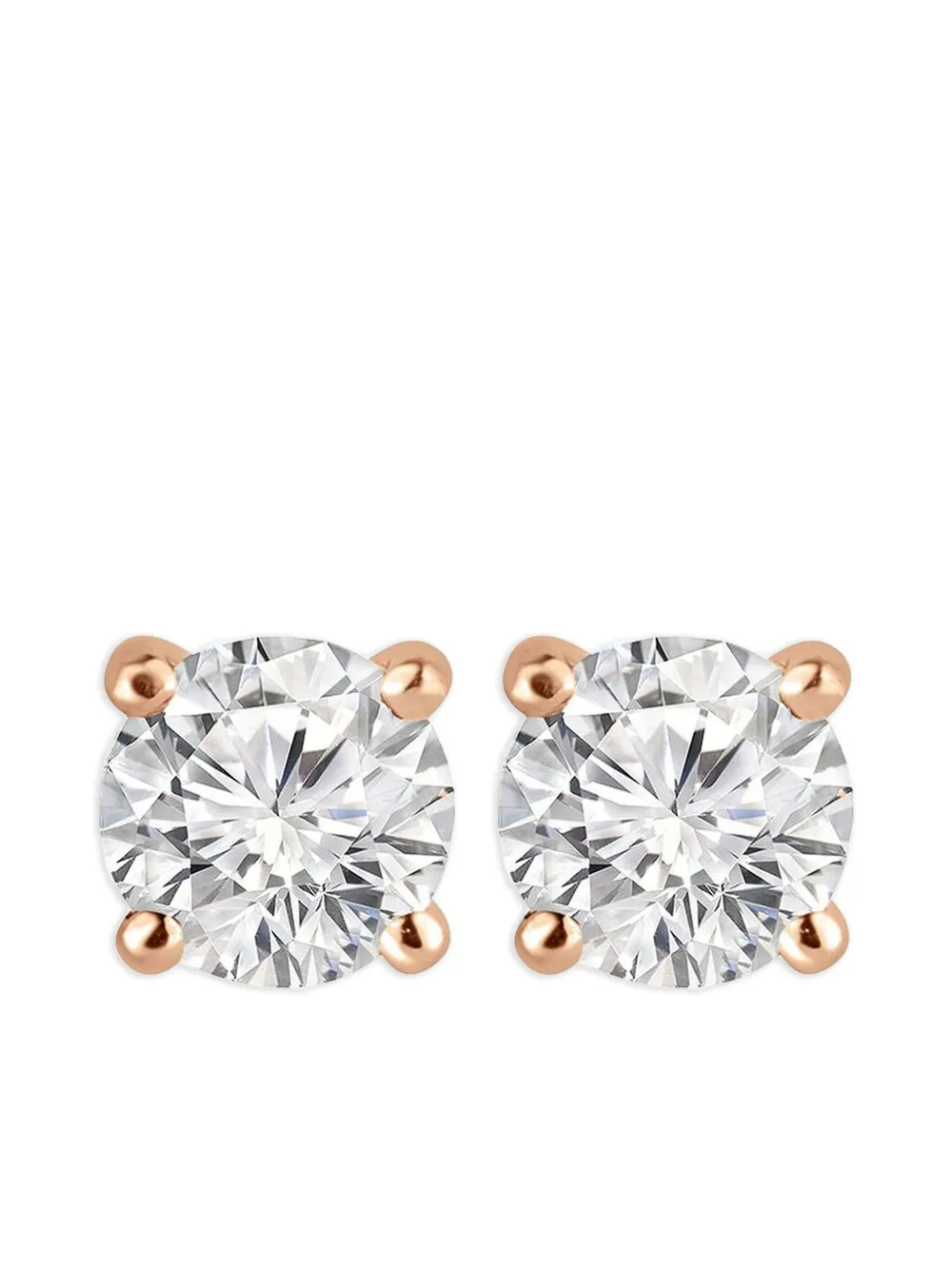 Tilla 14K rose gold diamond stud earrings | Pink | Image 1