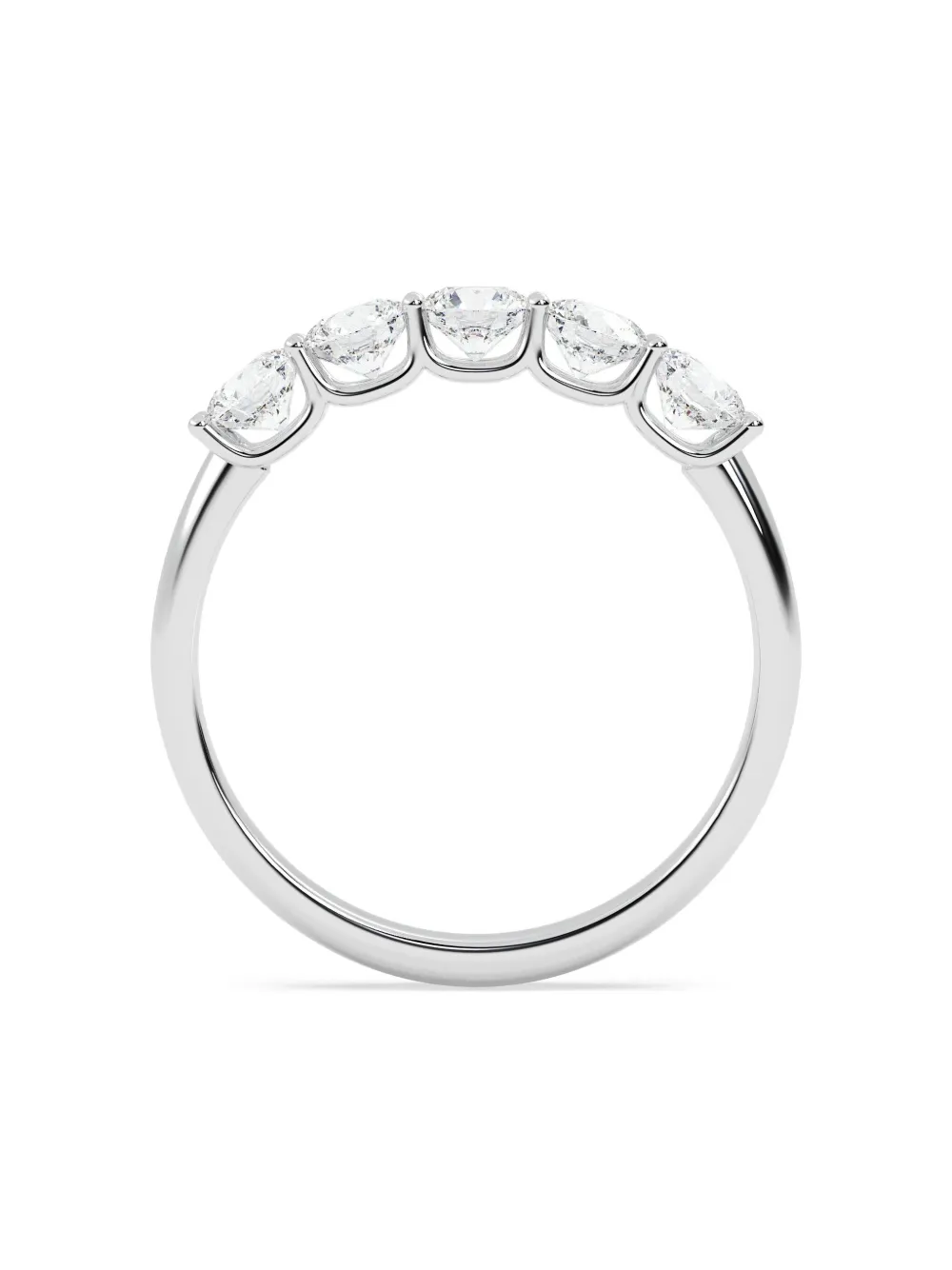 Tilla 14k White Gold Lab-grown Diamond Five-stone Ring In Metallic