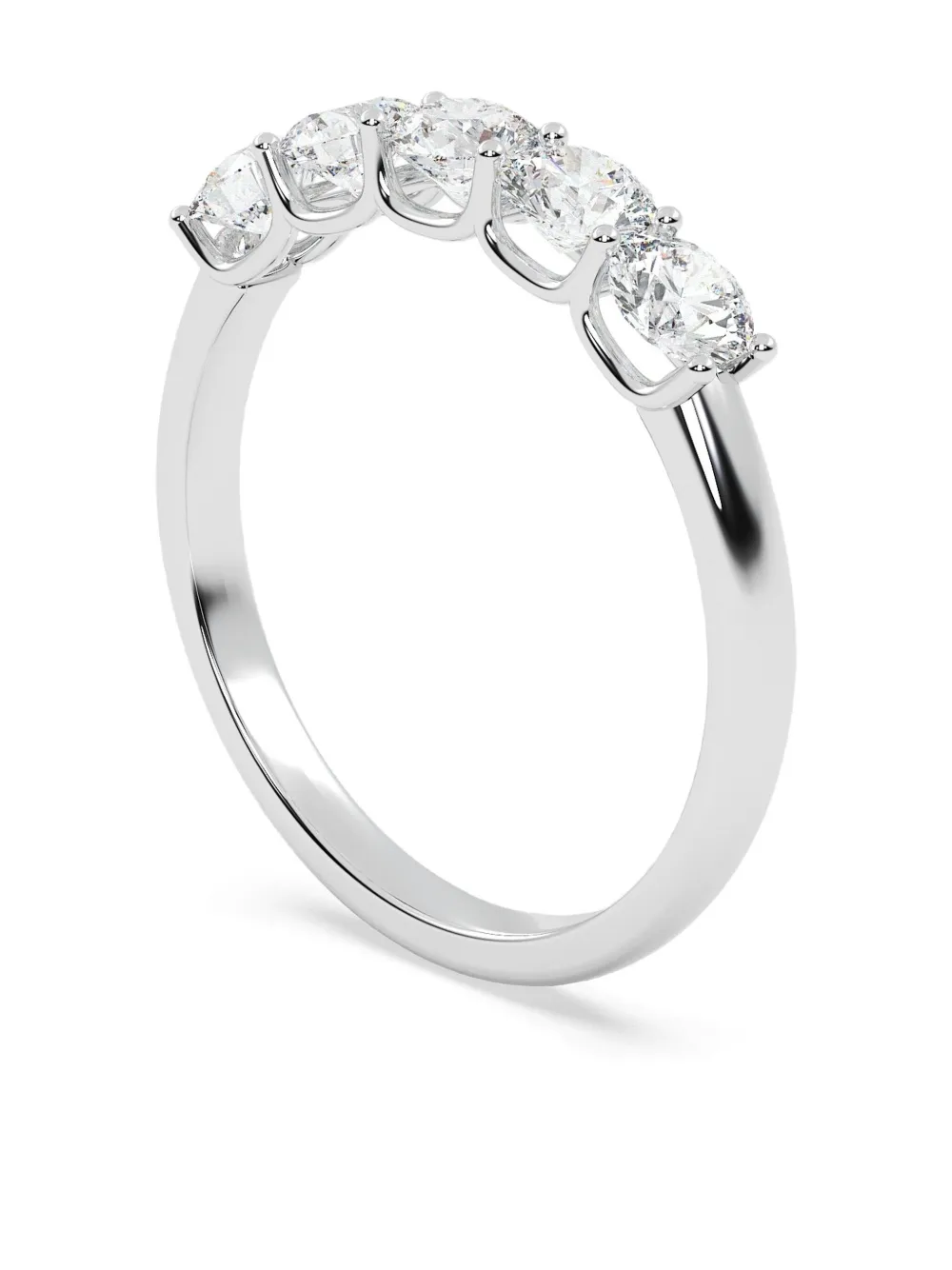 Tilla 14k White Gold Lab-grown Diamond Five-stone Ring In Metallic
