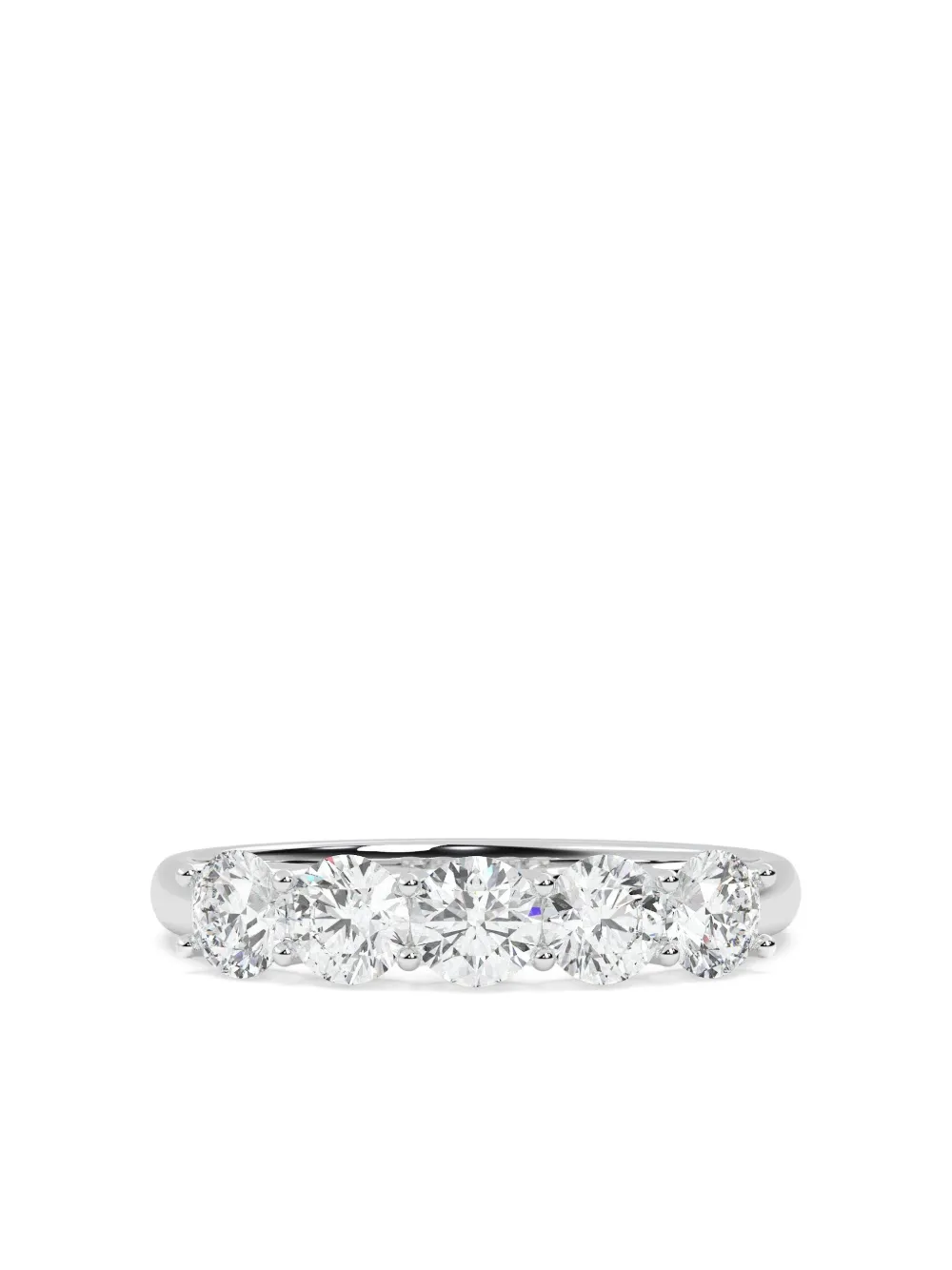 Tilla 14k White Gold Lab-grown Diamond Five-stone Ring In Metallic
