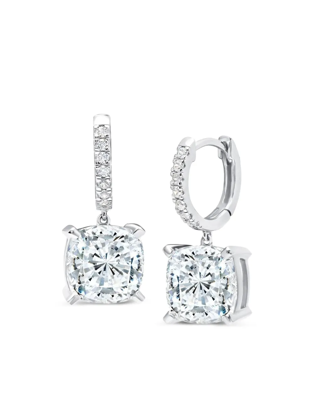 Tilla 14K white gold diamond dangling earrings | Image 2