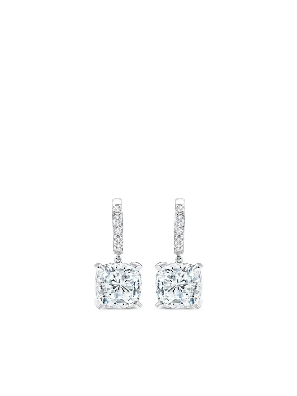 Tilla 14K white gold diamond dangling earrings | Silver | Image 1