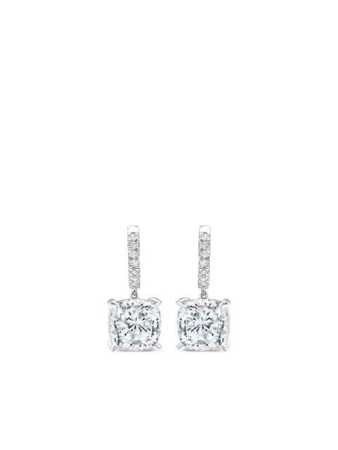 Tilla boucles d'oreilles pendantes en or blanc 14ct pavées de diamants