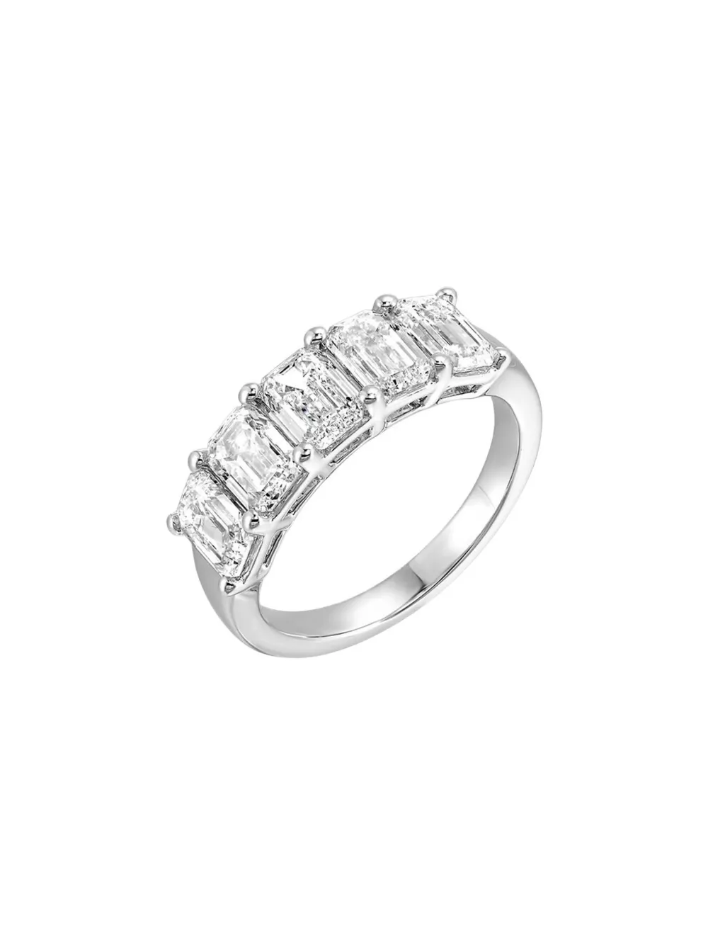 Tilla 14k White Gold Emerald Lab-grown Diamond Ring In Metallic