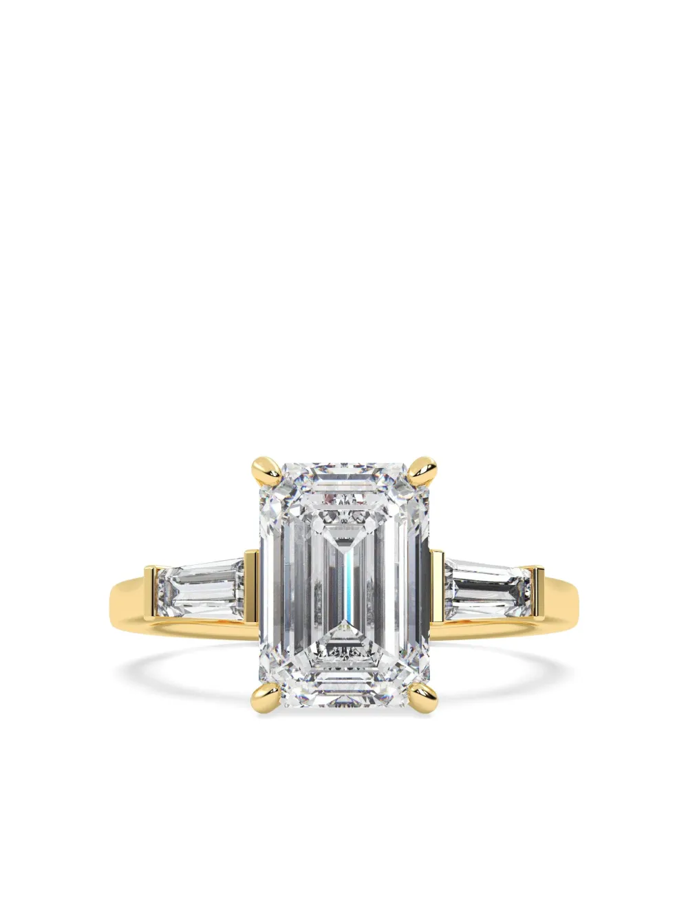 Tilla 14k Yellow Gold Emerald Diamond Ring In Gold
