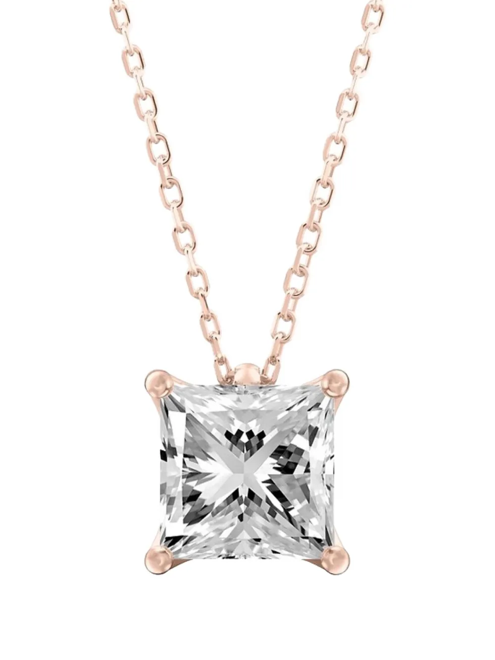 Tilla 14k Rose Gold Diamond Solitaire Necklace In Gold