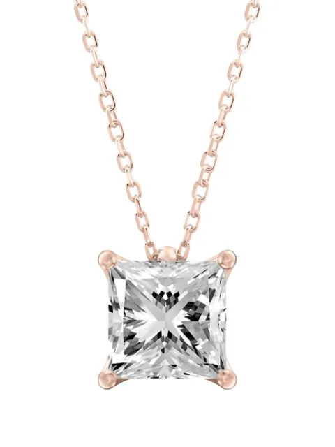 Tilla 14K rose gold diamond solitaire necklace