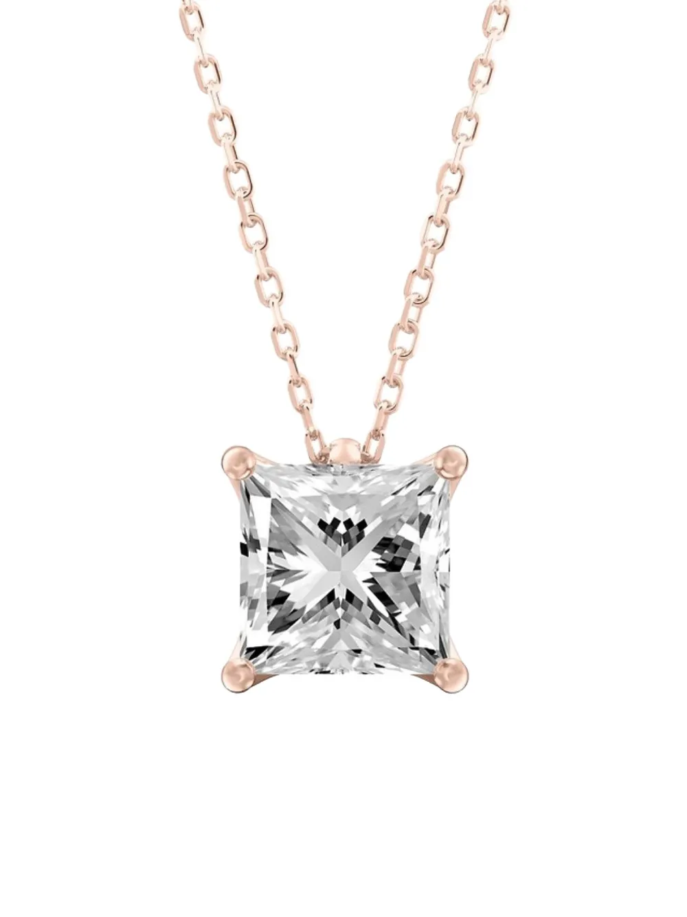 Tilla 14k Rose Gold Diamond Solitaire Necklace In Gold