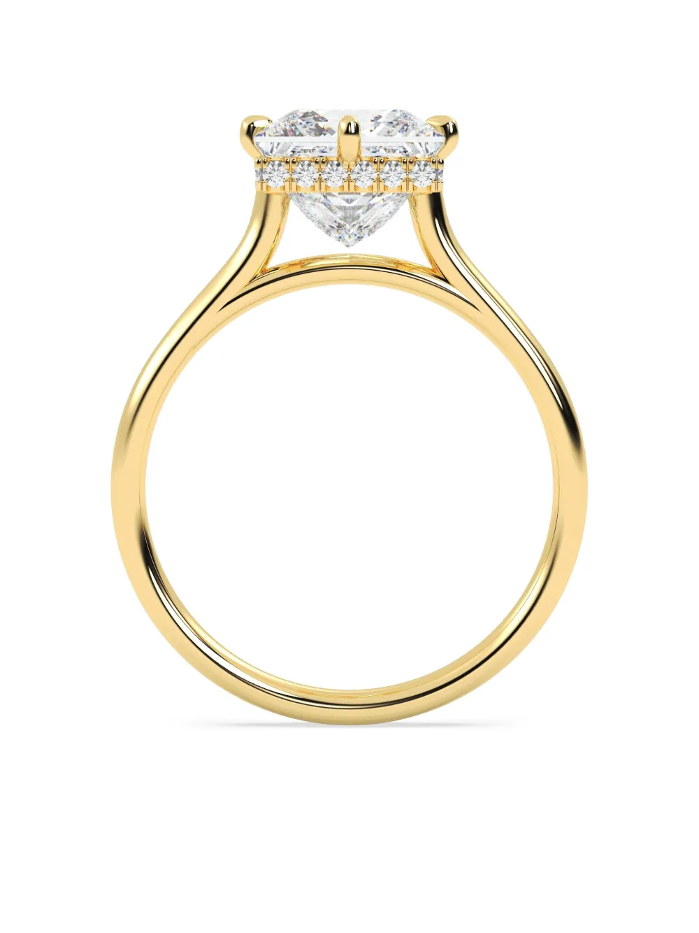 Tilla 14k Yellow Gold Princess Lab-grown Diamond Solitaire Ring In Gold