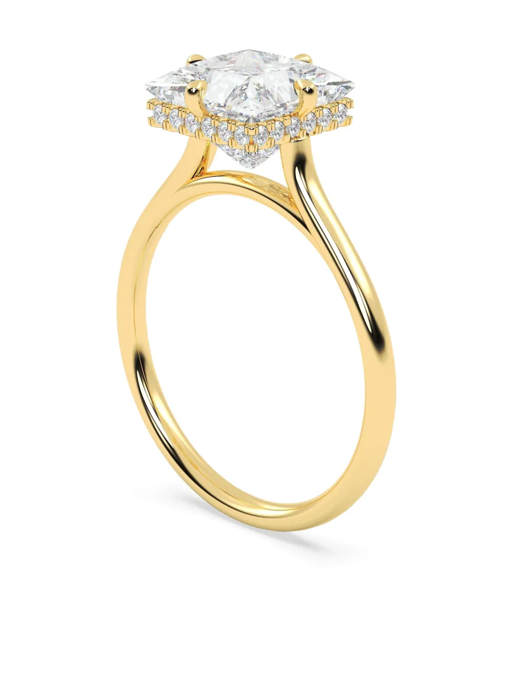 Tilla 14k Yellow Gold Princess Lab-grown Diamond Solitaire Ring In Gold