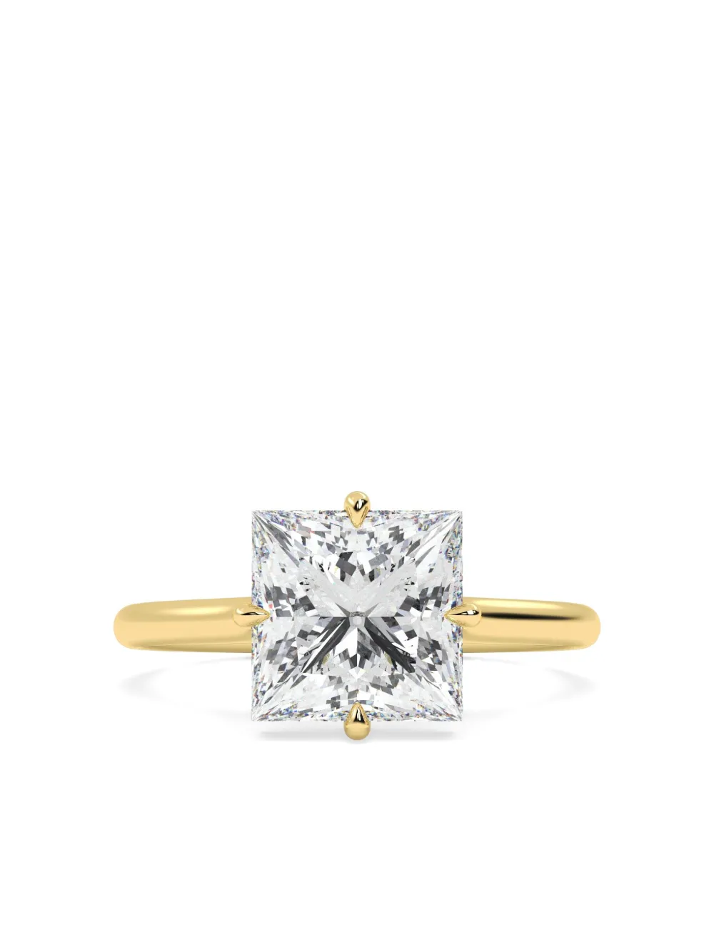 Tilla 14k Yellow Gold Princess Lab-grown Diamond Solitaire Ring In Gold