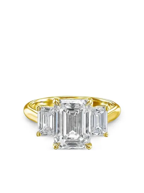 Tilla 14K yellow gold diamond Three Stone ring