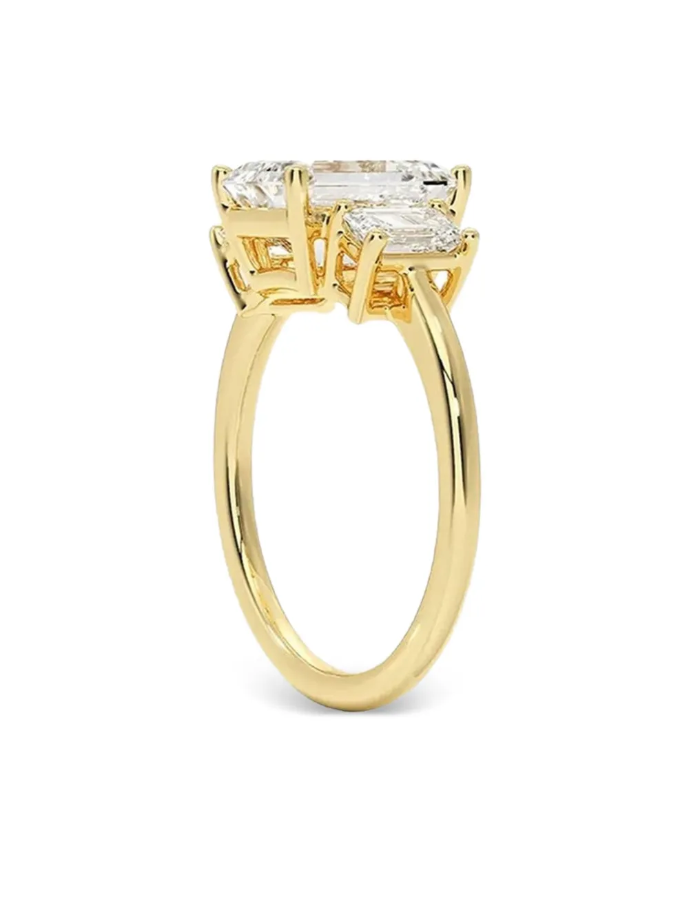 Tilla 14K yellow gold diamond Three Stone ring | Image 2