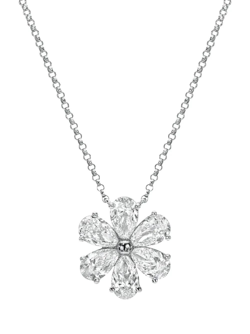 Tilla 14k White Gold Diamond Cluster Necklace In Silver