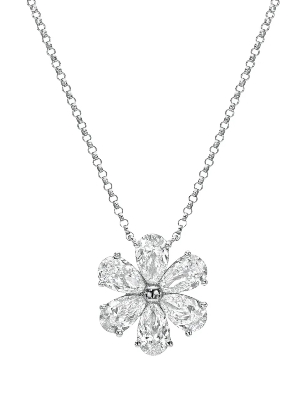 Tilla 14k White Gold Diamond Cluster Necklace In Silver