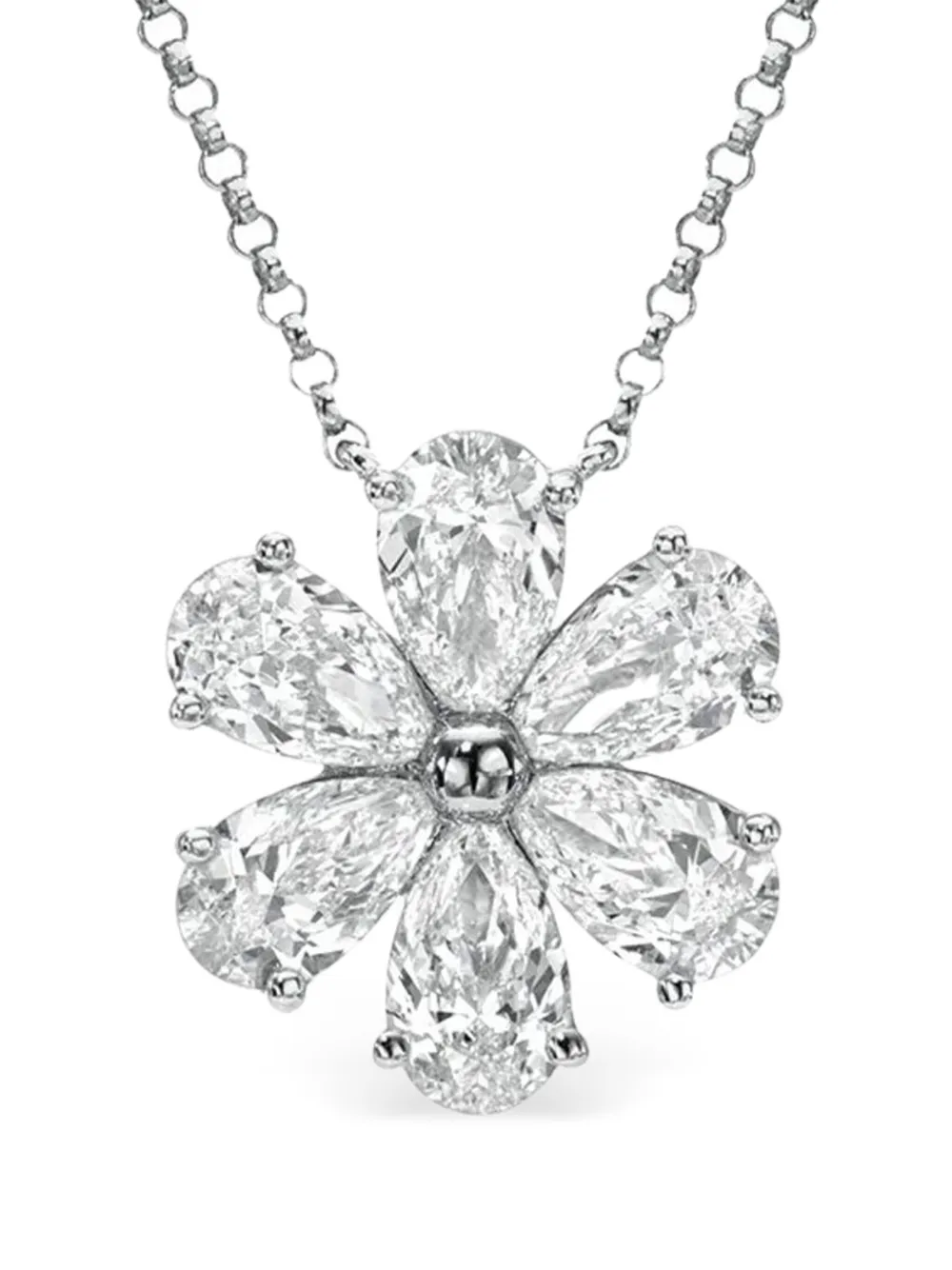 Tilla 14K white gold diamond cluster necklace | Image 2