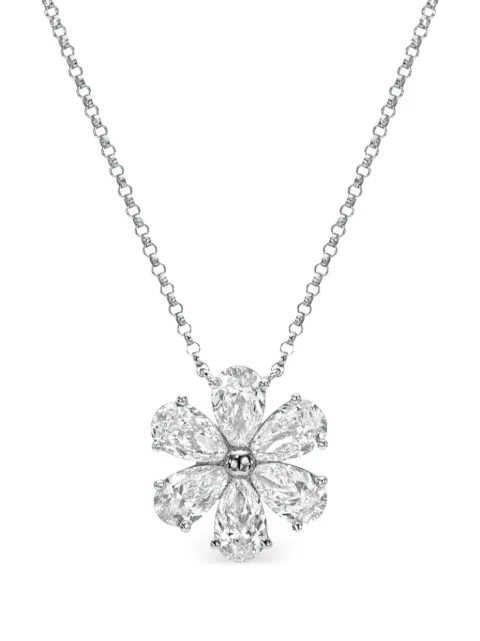 Tilla 14K white gold diamond cluster necklace