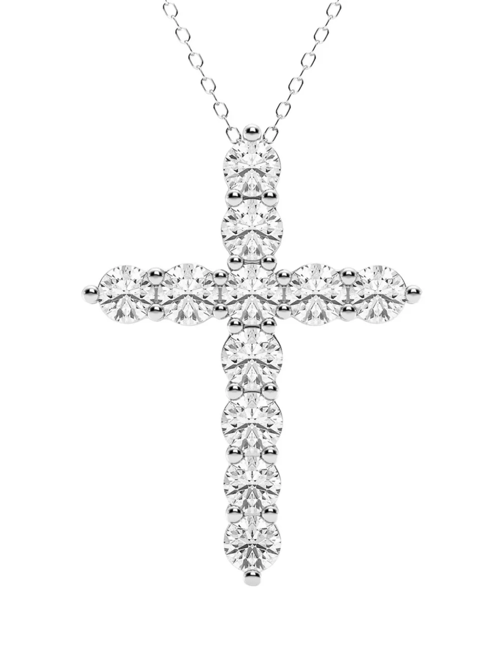 Tilla 14K white gold diamond cross necklace - シルバートーン Tilla 14K white gold diamond cross necklace - シルバートーン
